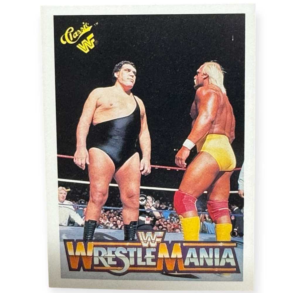 Classic WWF 1990 WrestleMania Hulk Hogan & Andre Giant Stare Trading Card #19